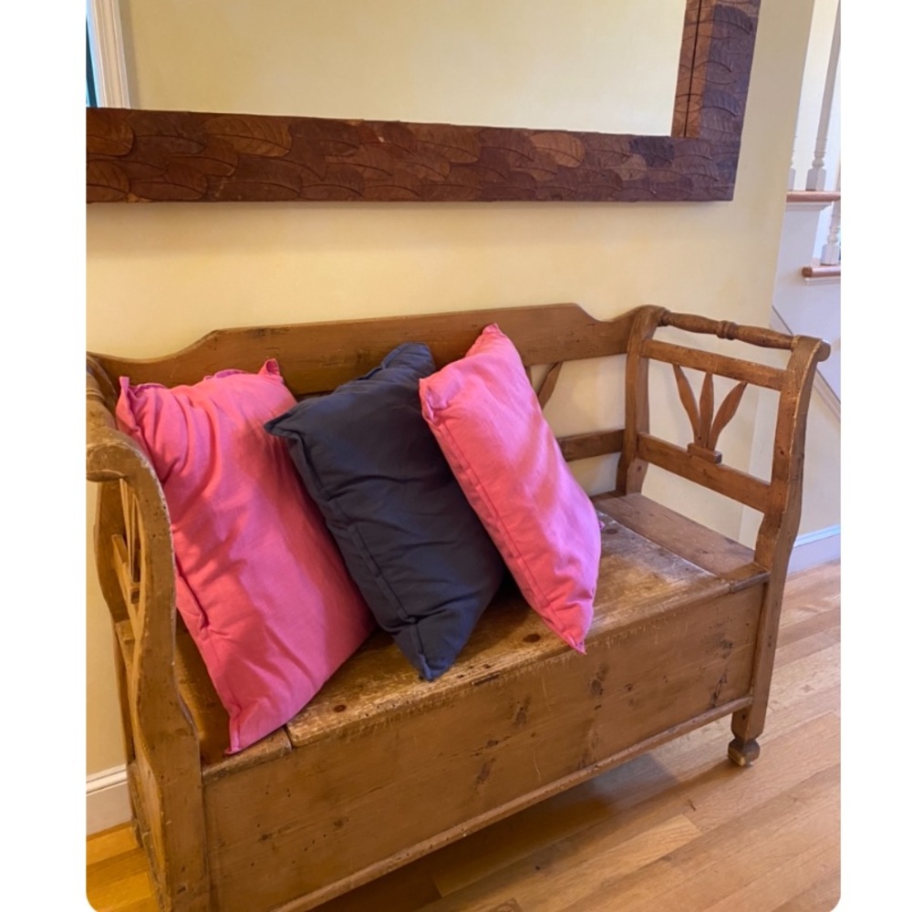 Set of 3 - Navy & Pink decorative pillows